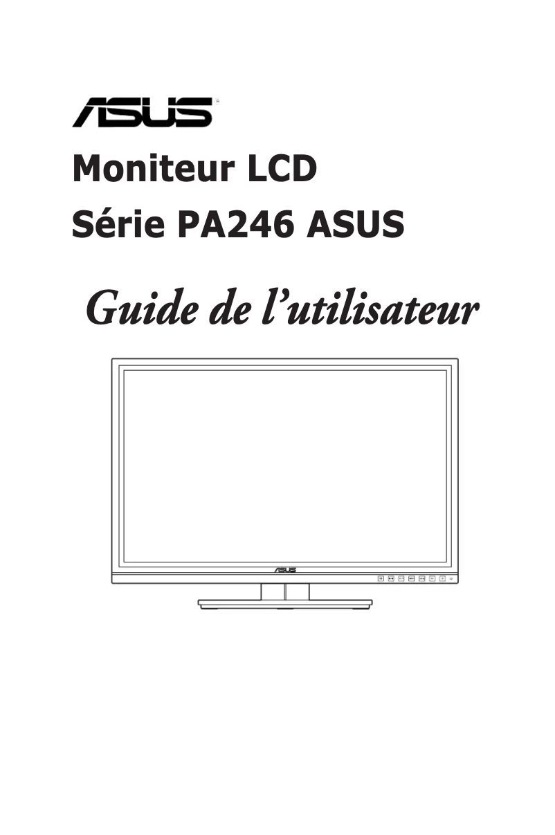 Page 1 de la notice Manuel utilisateur Asus ProArt PA246Q