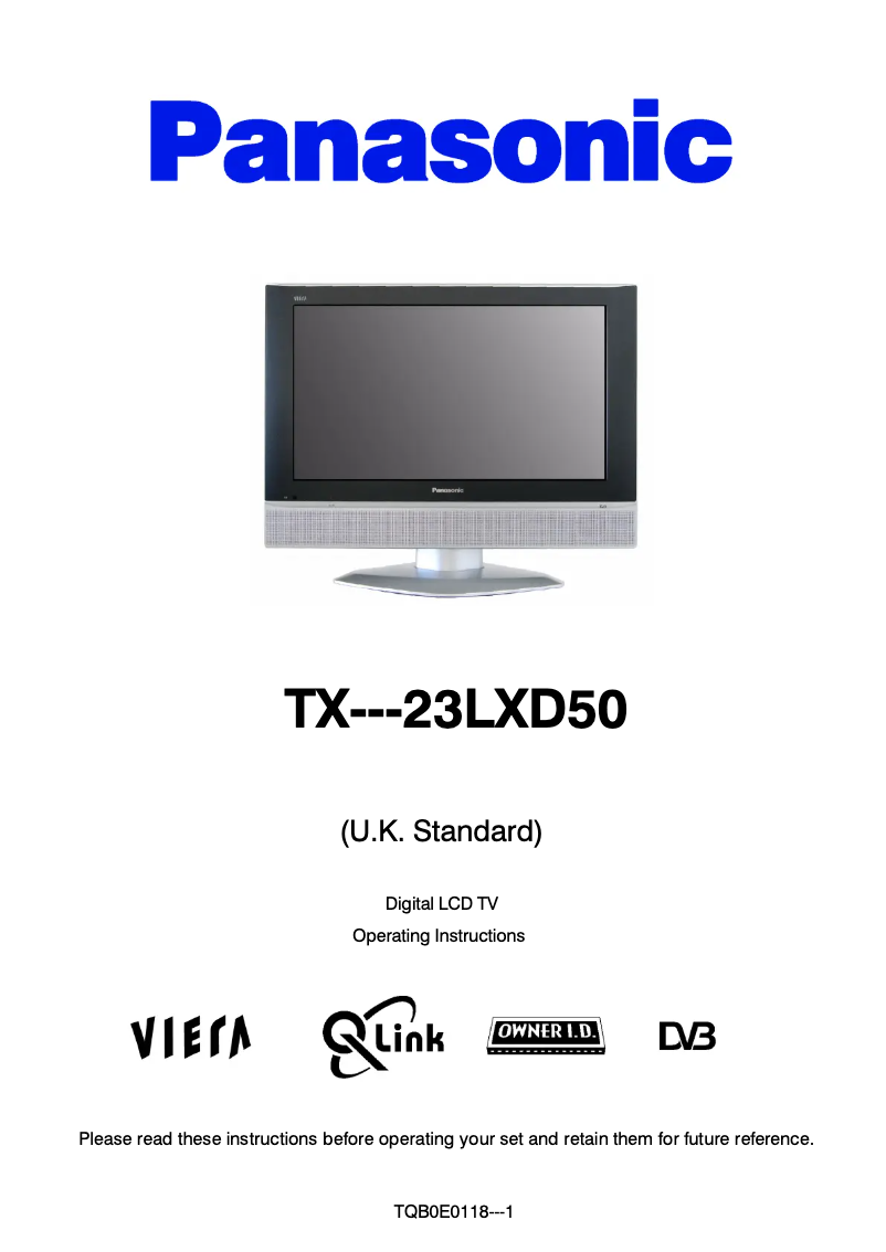 Página 1 del manual Manual de usuario Panasonic Viera TX-23LXD50