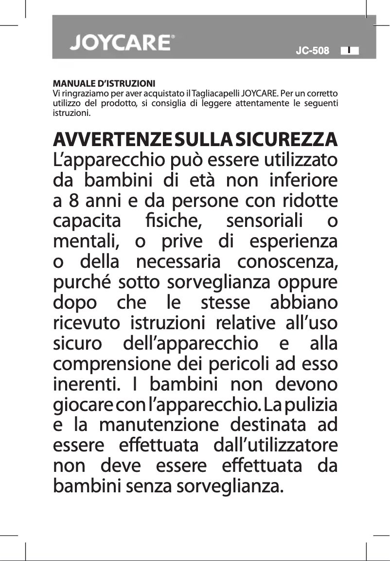 Página 1 del manual Manual de usuario Joycare JC-508