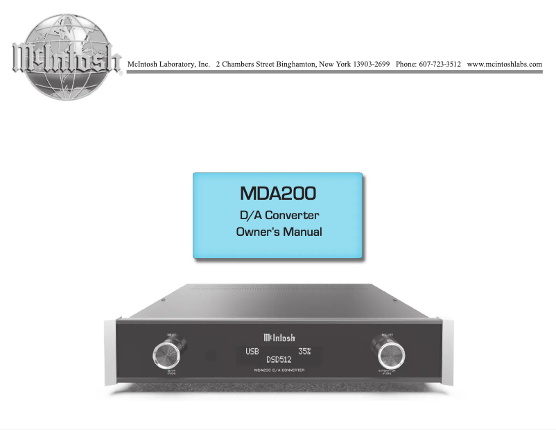 Image de la première page du manuel de l'appareil MDA200