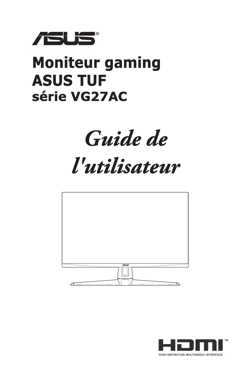 Image de la première page du manuel de l'appareil TUF Gaming VG27AC1A