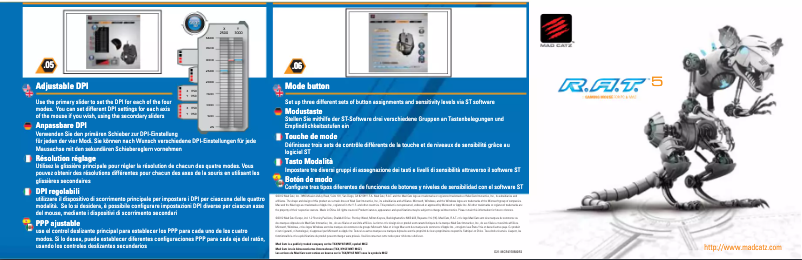 Page n°1 - Manuel utilisateur Mad Catz R.A.T. 5