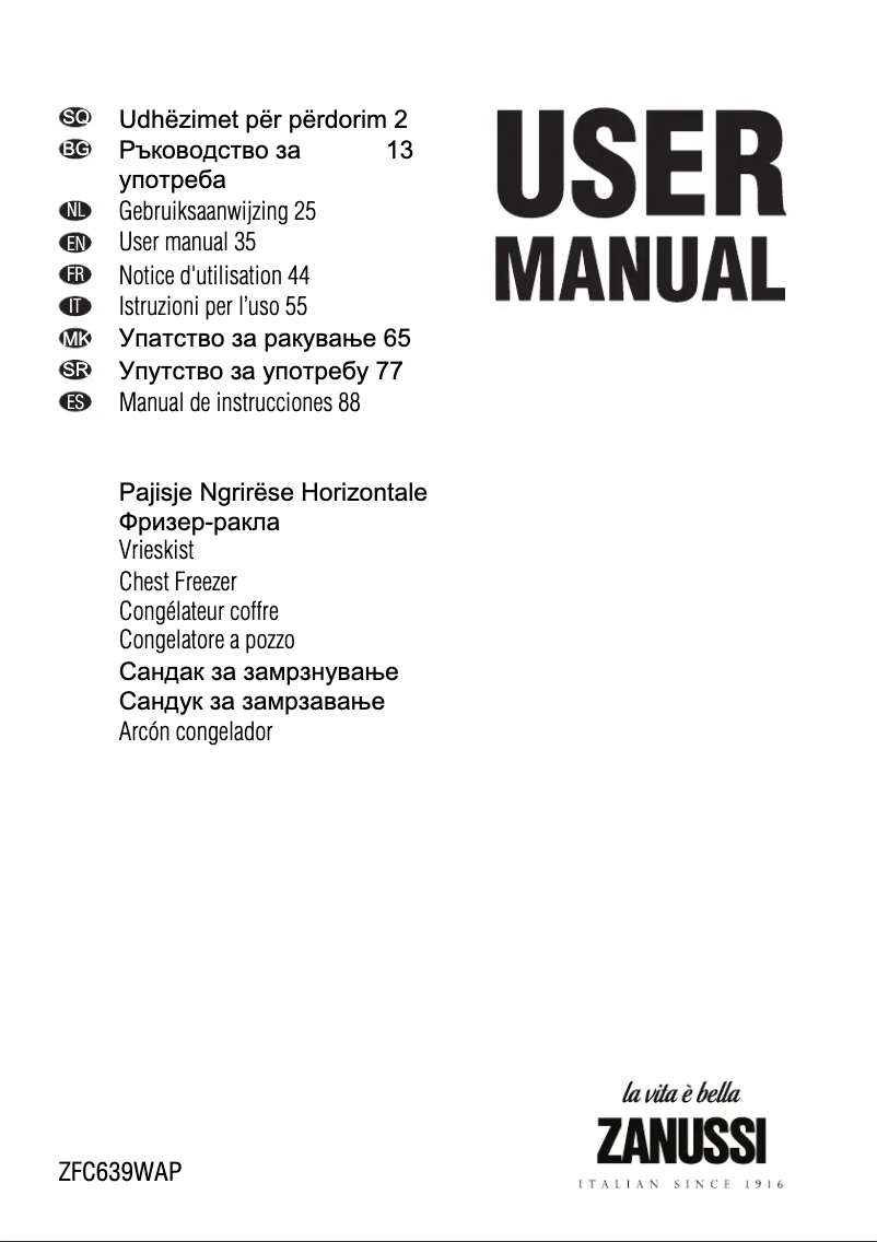 Page n°1 - Manuel utilisateur Zanussi ZFC 639