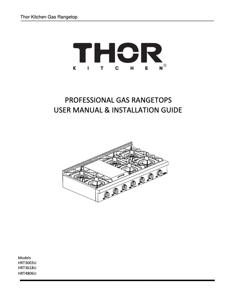 Page 1 de la notice Manuel utilisateur Thor HRT4806ULP