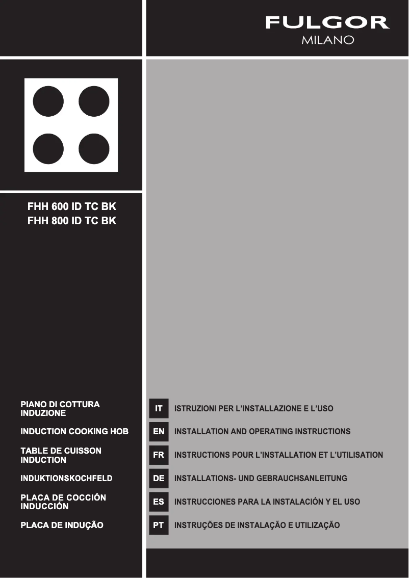 Page n°1 - Manuel utilisateur Fulgor Milano FHH 600 ID TC BK