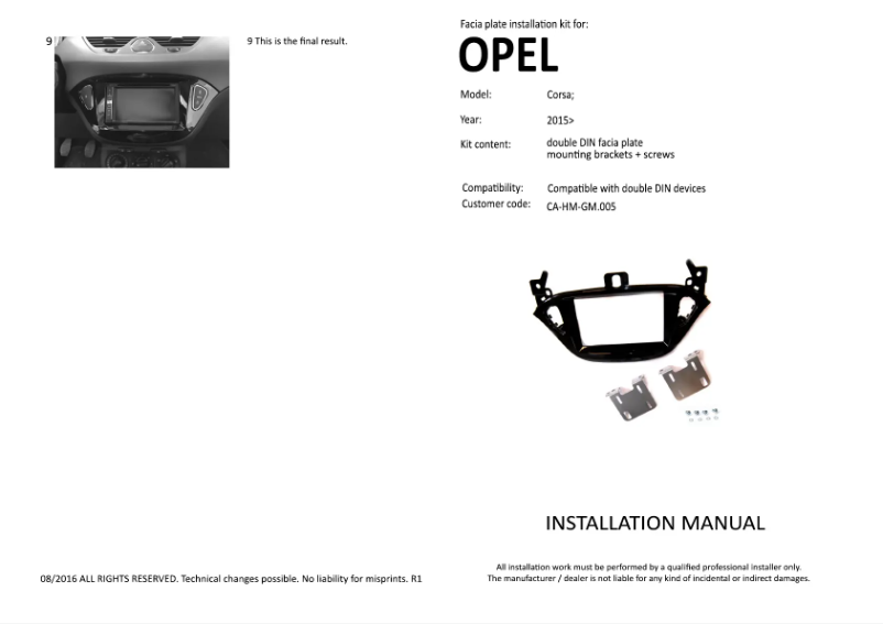 Image de la première page du manuel de l'appareil CA-HM-GM.005