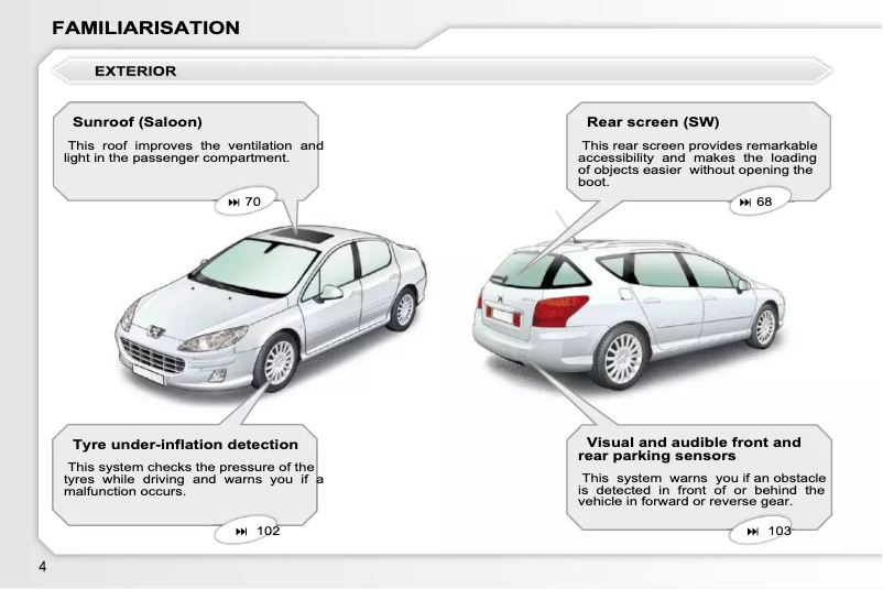 Page 1 de la notice Manuel utilisateur Peugeot 407 (2010)