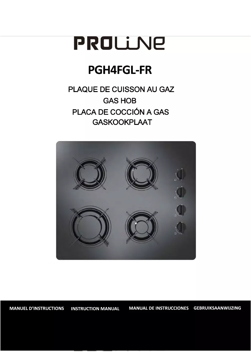 Page n°1 - Manuel utilisateur Proline PGH4FGL-FR