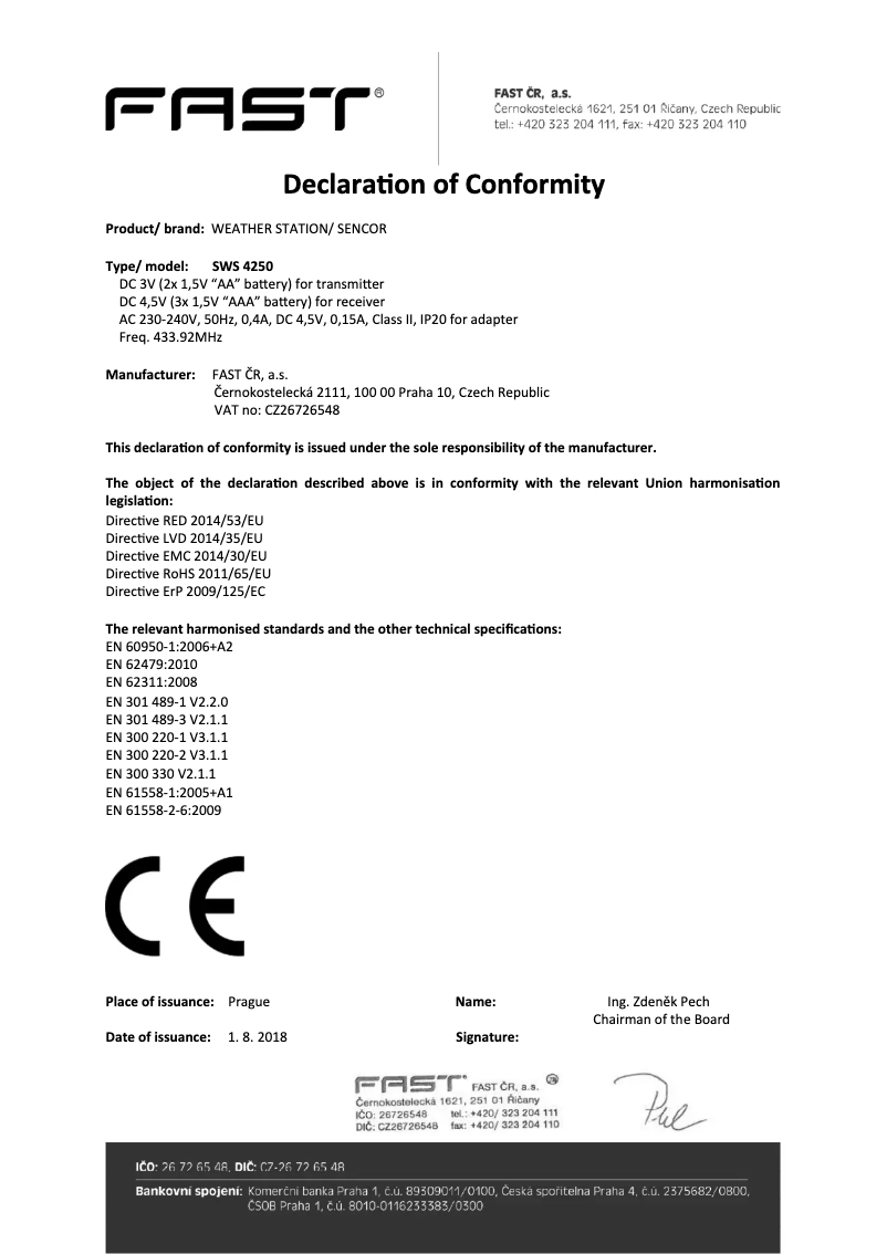 Página 1 del manual Manual de usuario Sencor SWS 4250