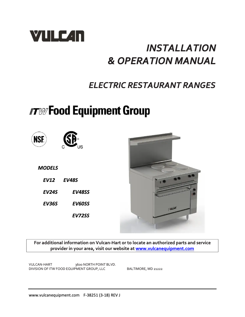 Page n°1 - Manuel utilisateur Vulcan EV48S
