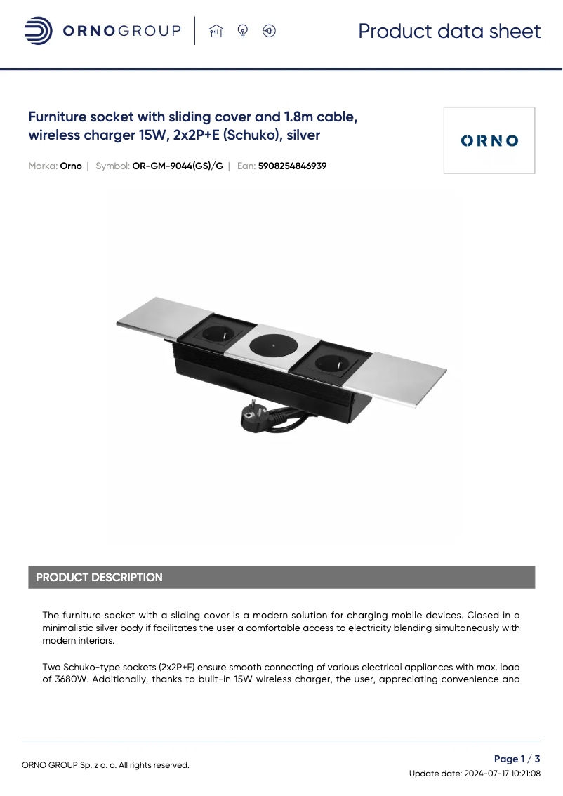 Image de la première page du manuel de l'appareil OR-GM-9044