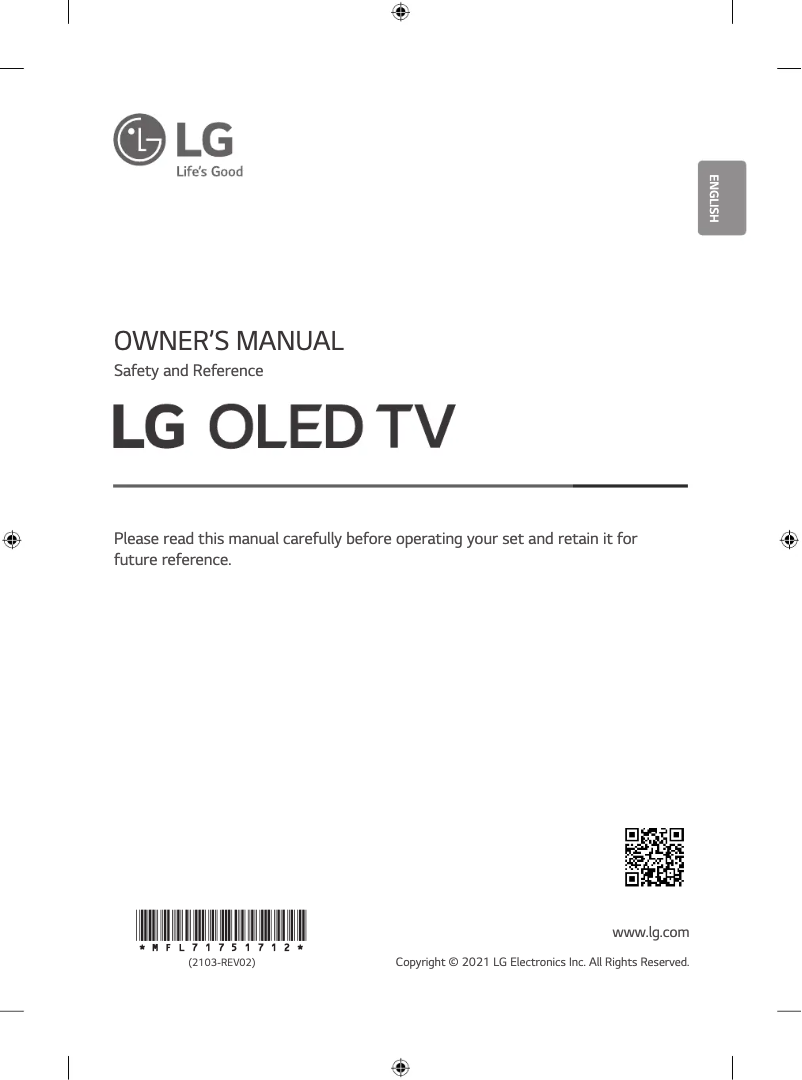 Page 1 de la notice Manuel utilisateur LG OLED55A1PTA