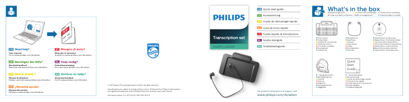 Page n°1 - Manuel utilisateur Philips SpeechExec LFH7177