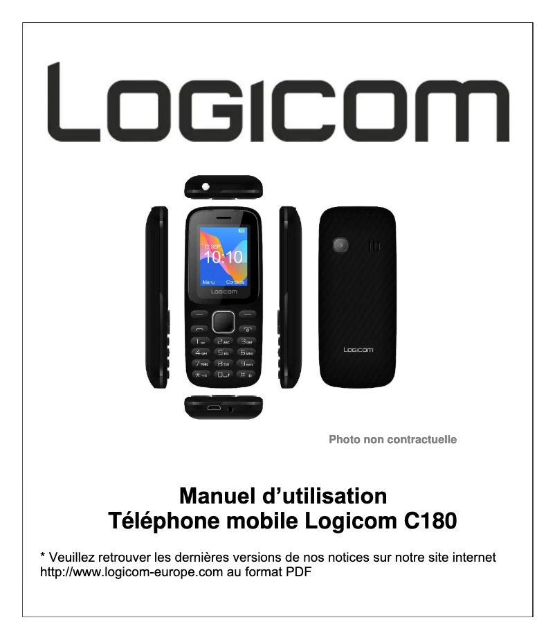 Page n°1 - Manuel utilisateur Logicom C180