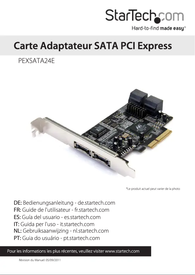 Image de la première page du manuel de l'appareil PEXSATA24E