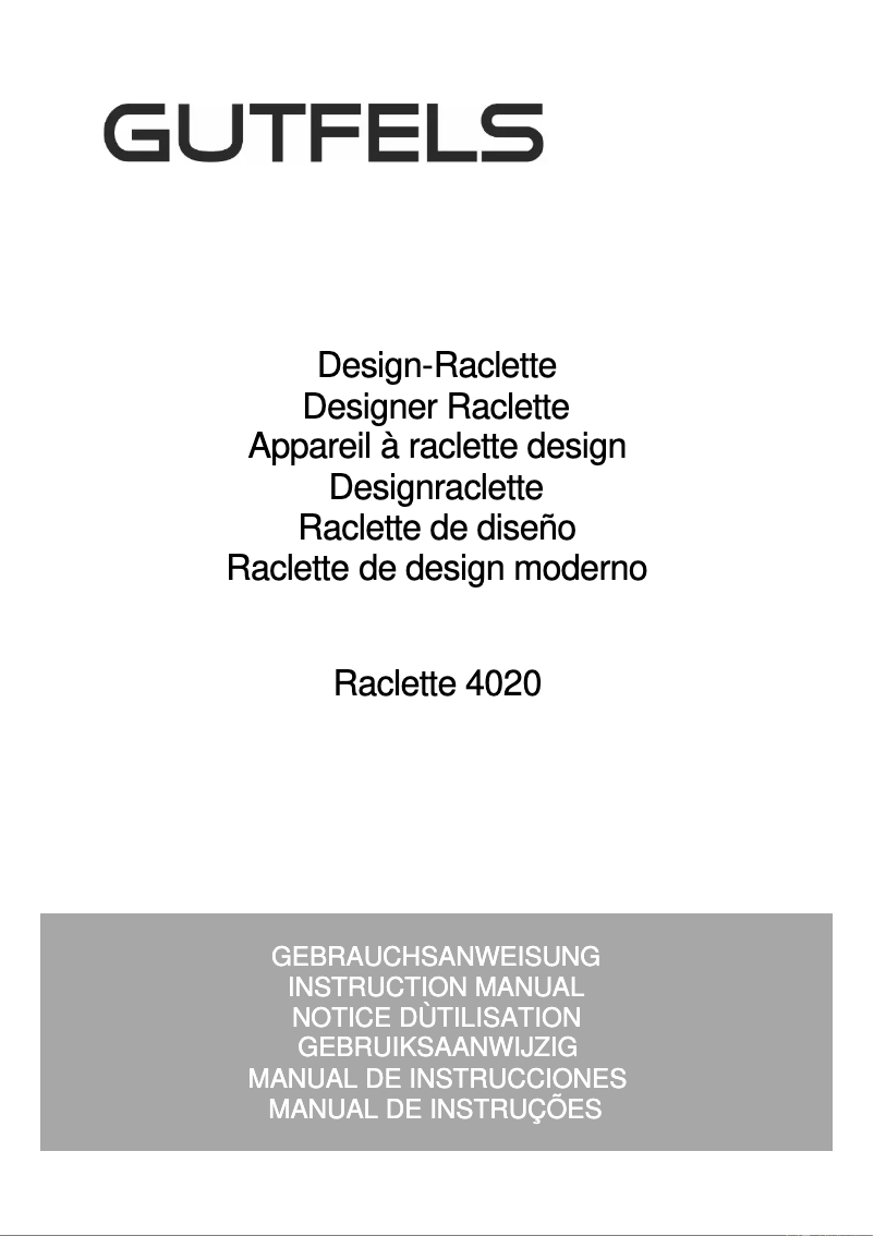 Image de la première page du manuel de l'appareil RACLETTE 4020