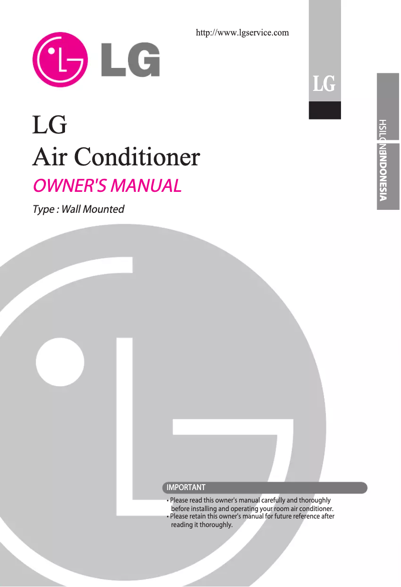 Page n°1 - Manuel utilisateur LG SN12ICE