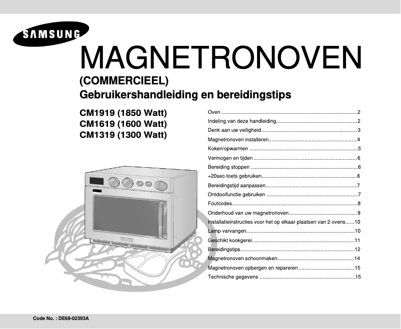 Page n°1 - Manuel utilisateur Samsung CM1619