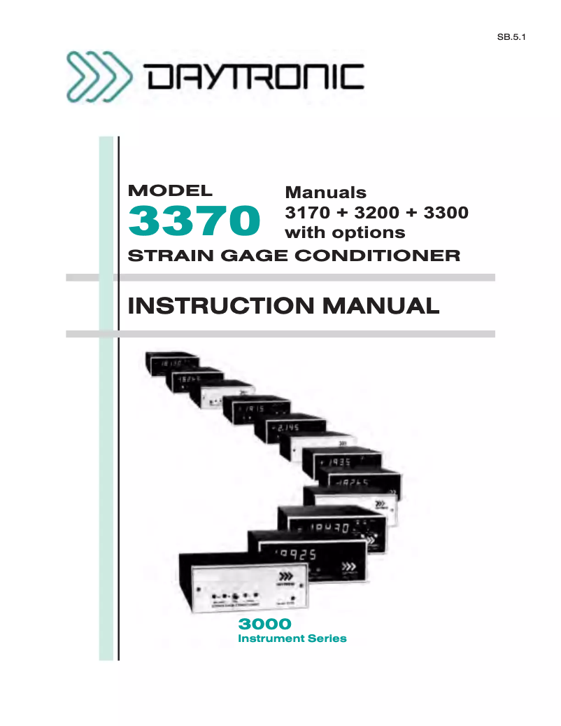 Page n°1 - Manuel utilisateur Daytronic 3370