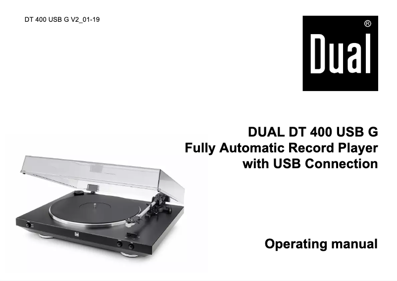 Page n°1 - Manuel utilisateur Dual DT 400 USB