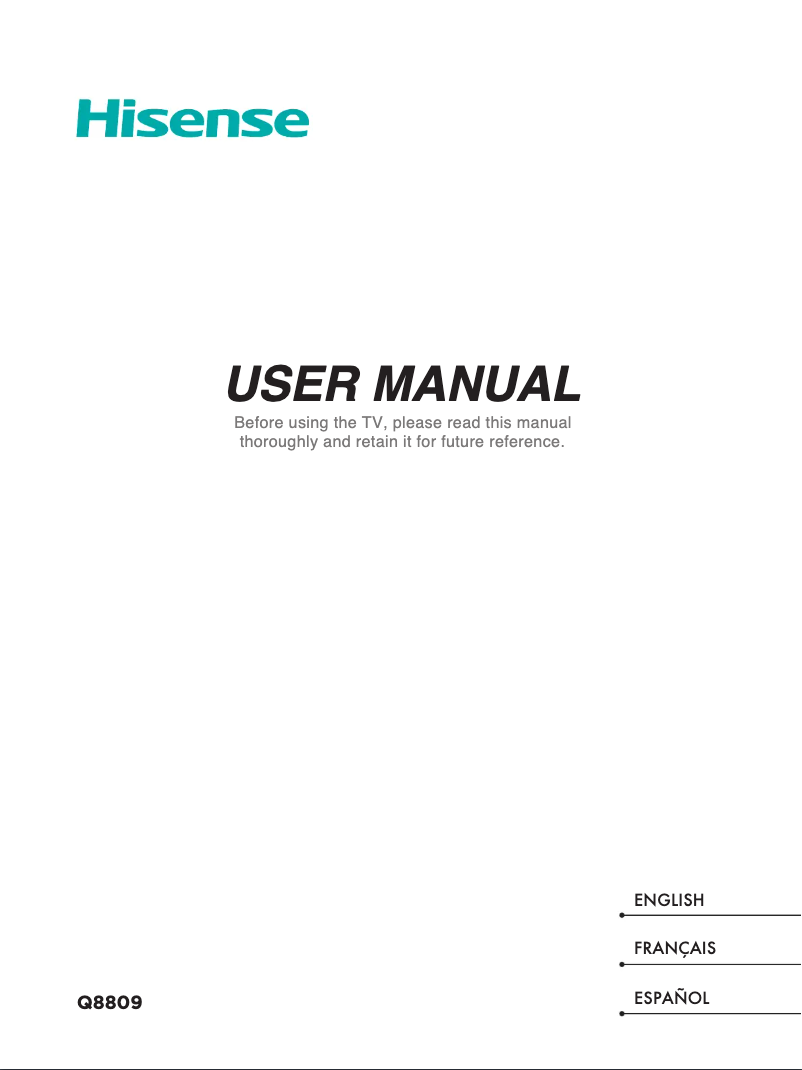 Page 1 de la notice Manuel utilisateur Hisense 55Q8809