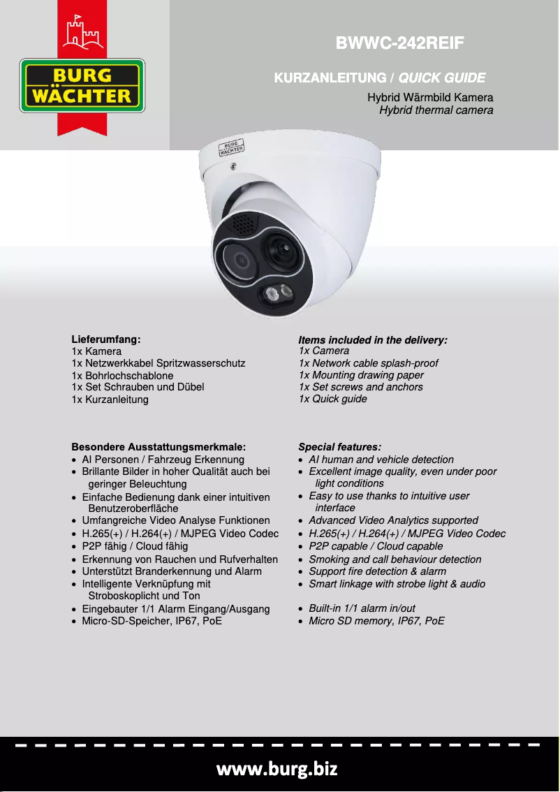 Página 1 del manual Manual de usuario Burg Wächter BWWC-242REIF