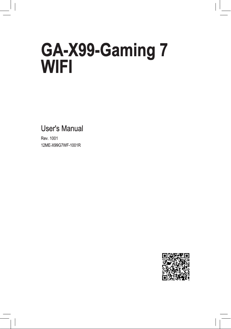Image de la première page du manuel de l'appareil GA-X99-Gaming 7 WIFI
