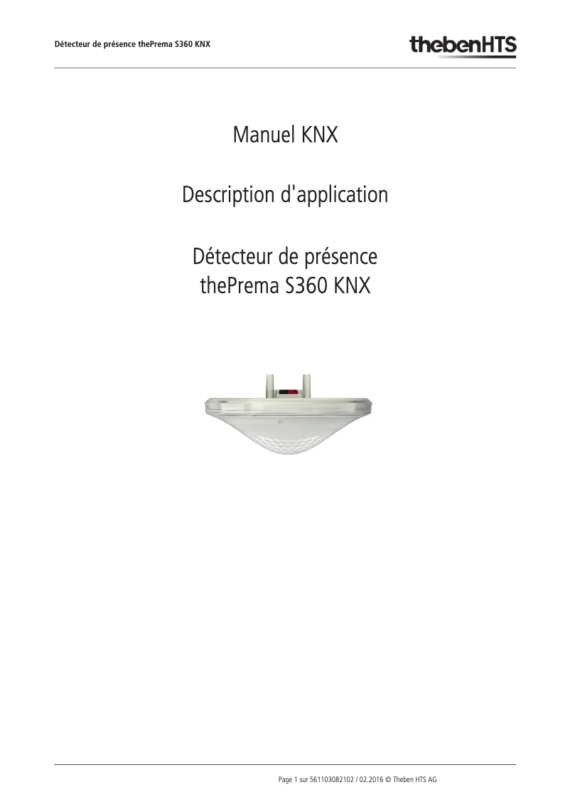 Image de la première page du manuel de l'appareil thePrema S360 KNX UP