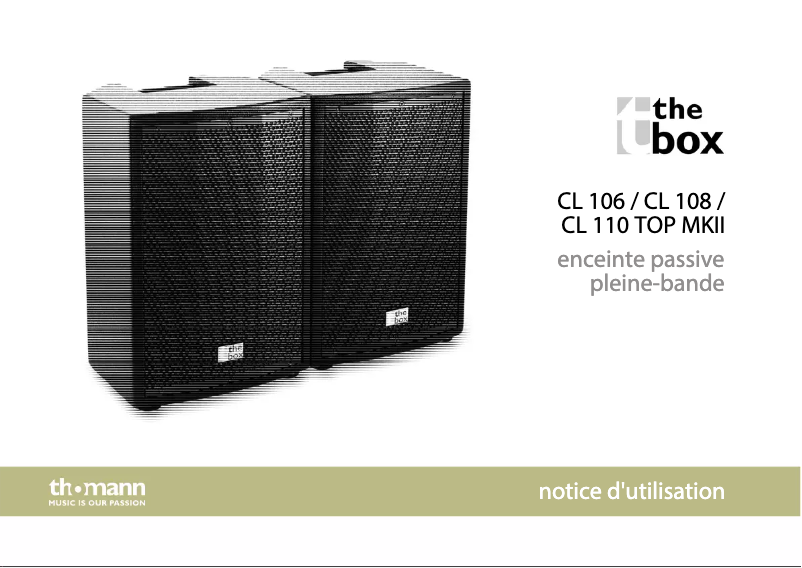 Page n°1 - Manuel utilisateur The Box CL 108 Top MK II