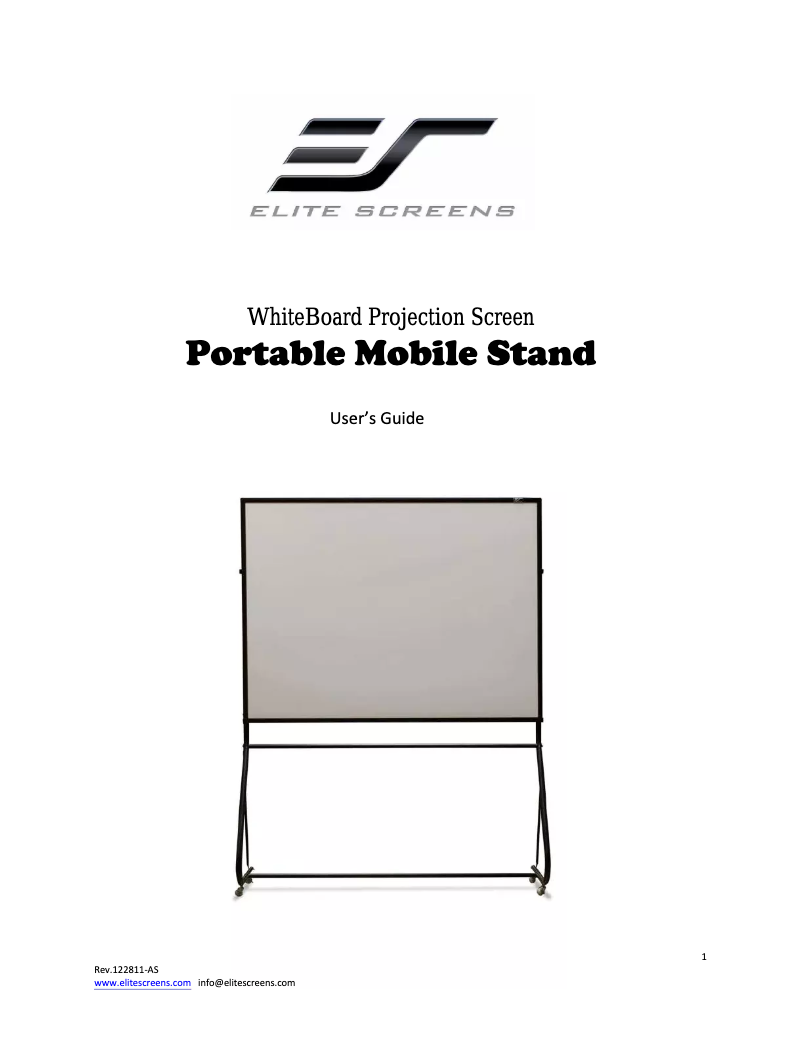 Page n°1 - Manuel utilisateur Elite Screens ZWBMS-94