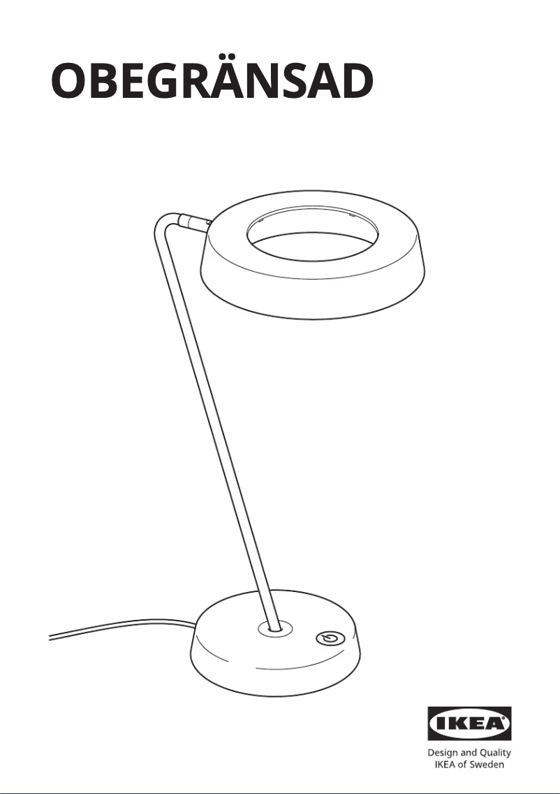 Page 1 de la notice Manuel utilisateur Ikea OBEGRÄNSAD 605.262.69