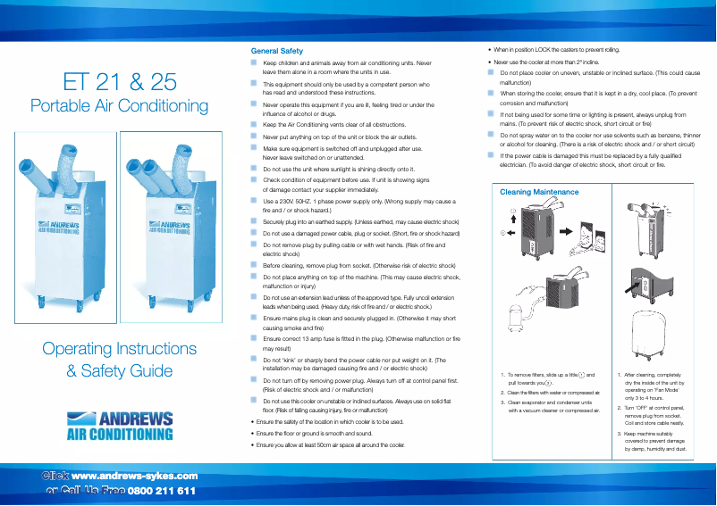 Page n°1 - Manuel utilisateur Andrews ET 21