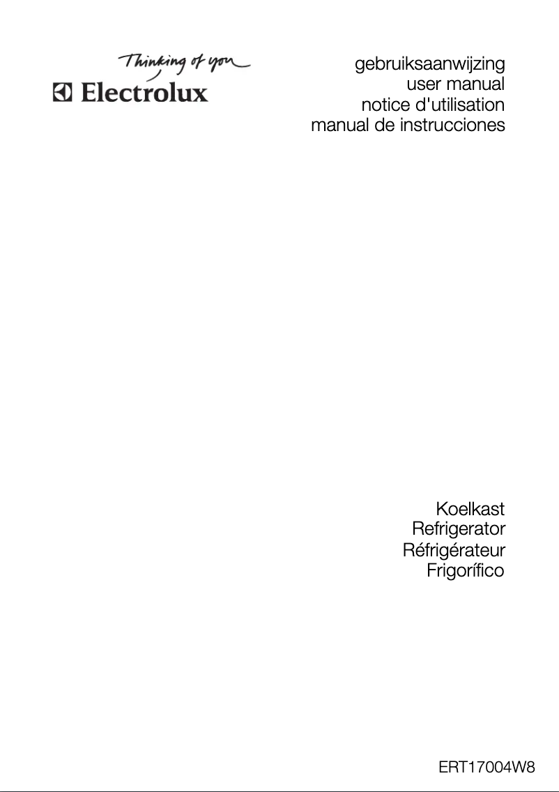 Page 1 de la notice Manuel utilisateur Electrolux ERT 17004 W8