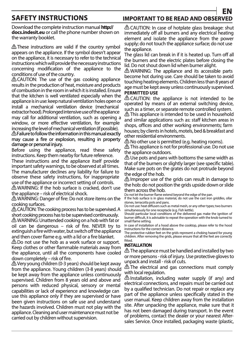 Image de la première page du manuel de l'appareil ING 61T/WH