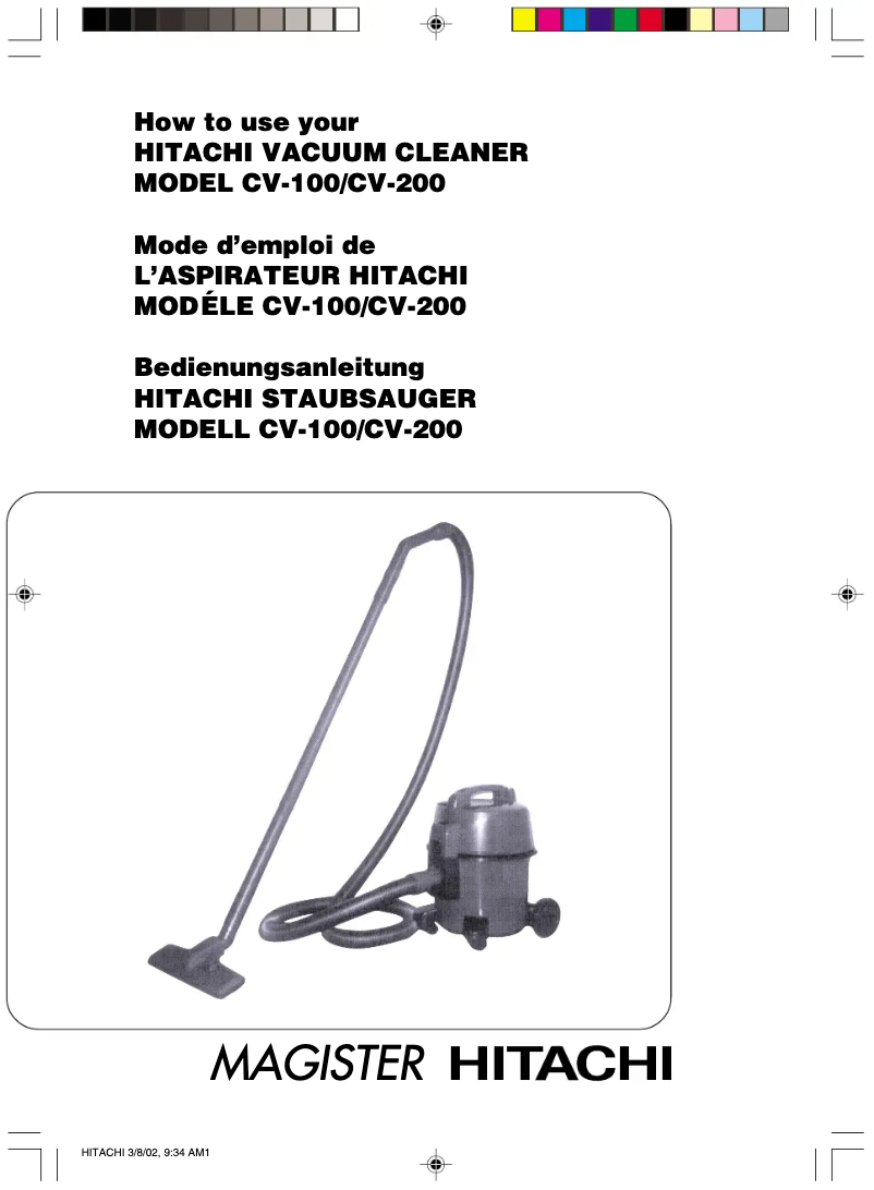 Página 1 del manual Manual de usuario Hitachi CV-100 Magister