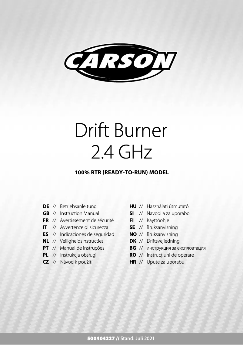 Image de la première page du manuel de l'appareil Drift Burner