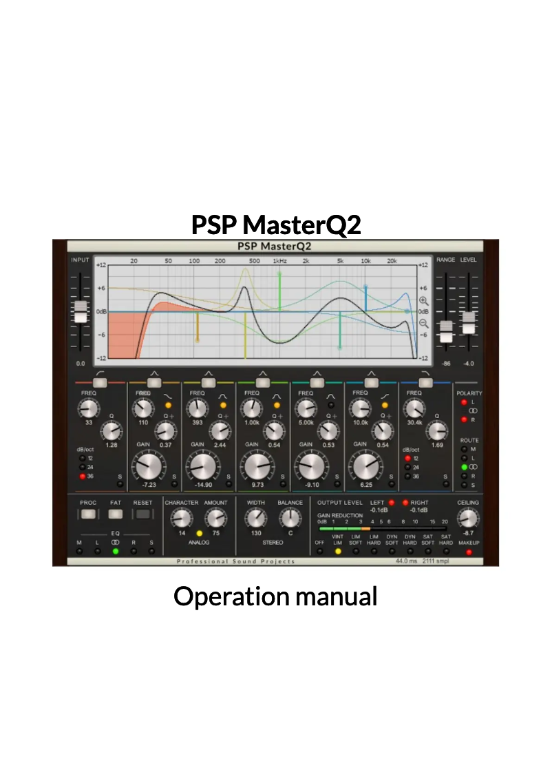 Page 1 de la notice Manuel utilisateur PSP Audioware MasterQ2
