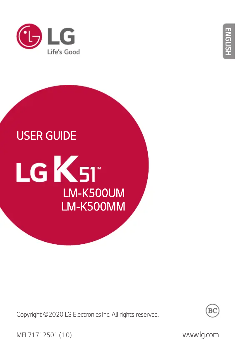 Page n°1 - Manuel utilisateur LG K51