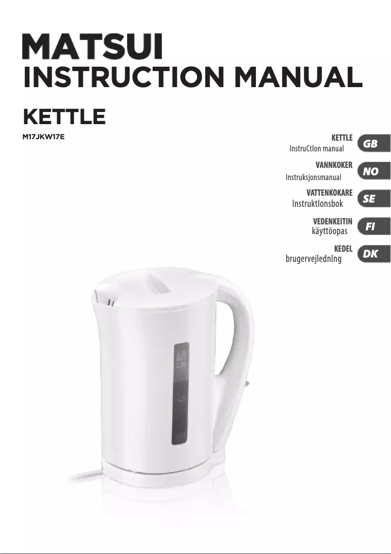Page 1 de la notice Manuel utilisateur Matsui M17JKW17E