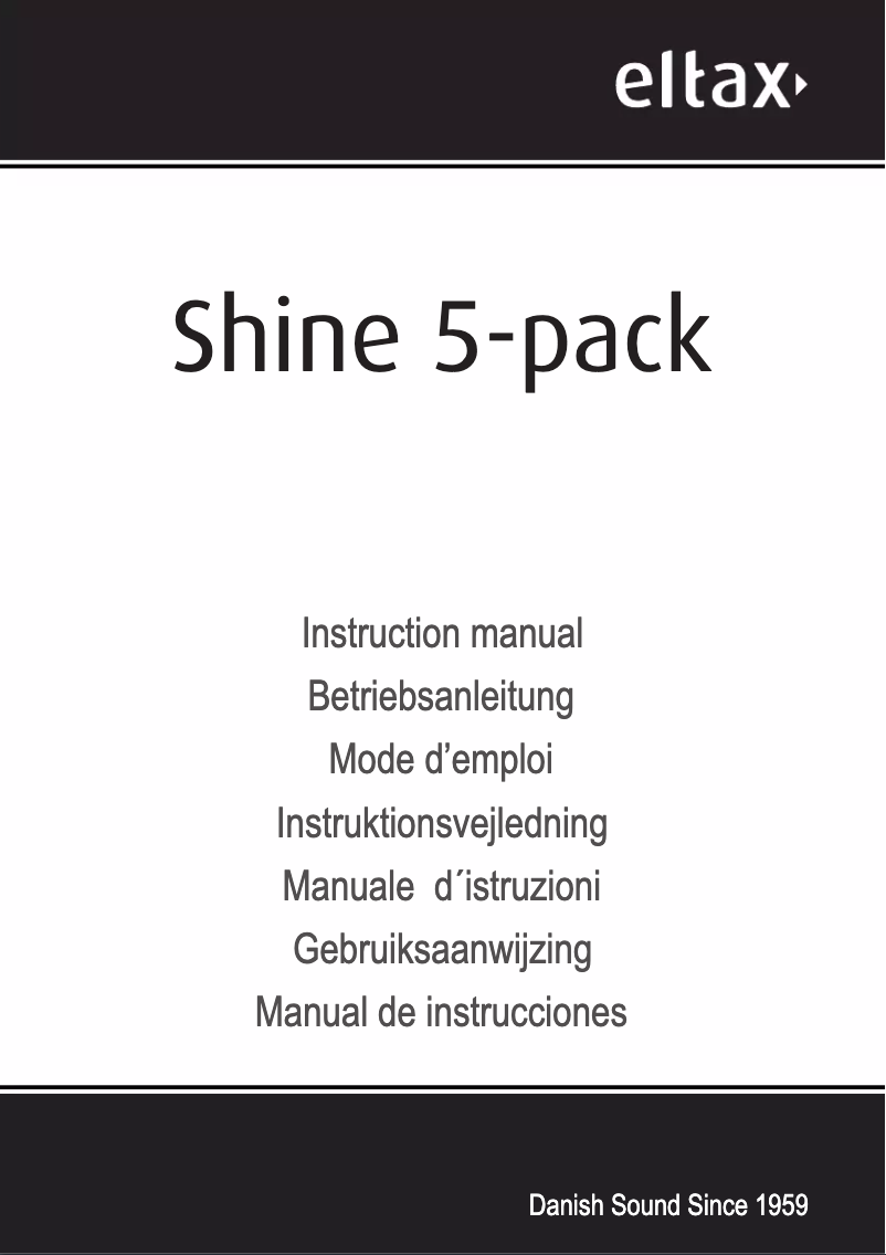 Page n°1 - Manuel utilisateur Eltax Shine 5-pack