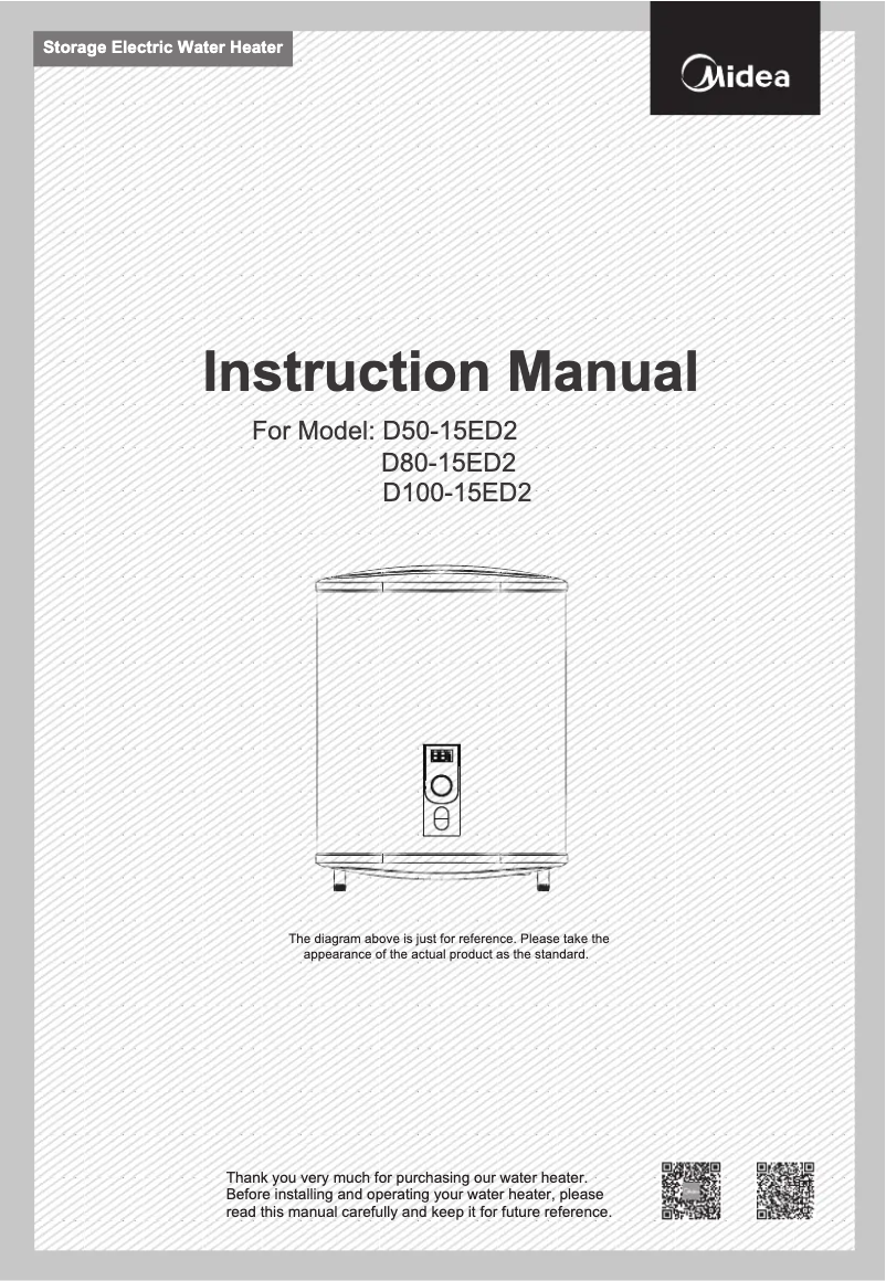 Page 1 de la notice Manuel utilisateur Midea D80-15ED2