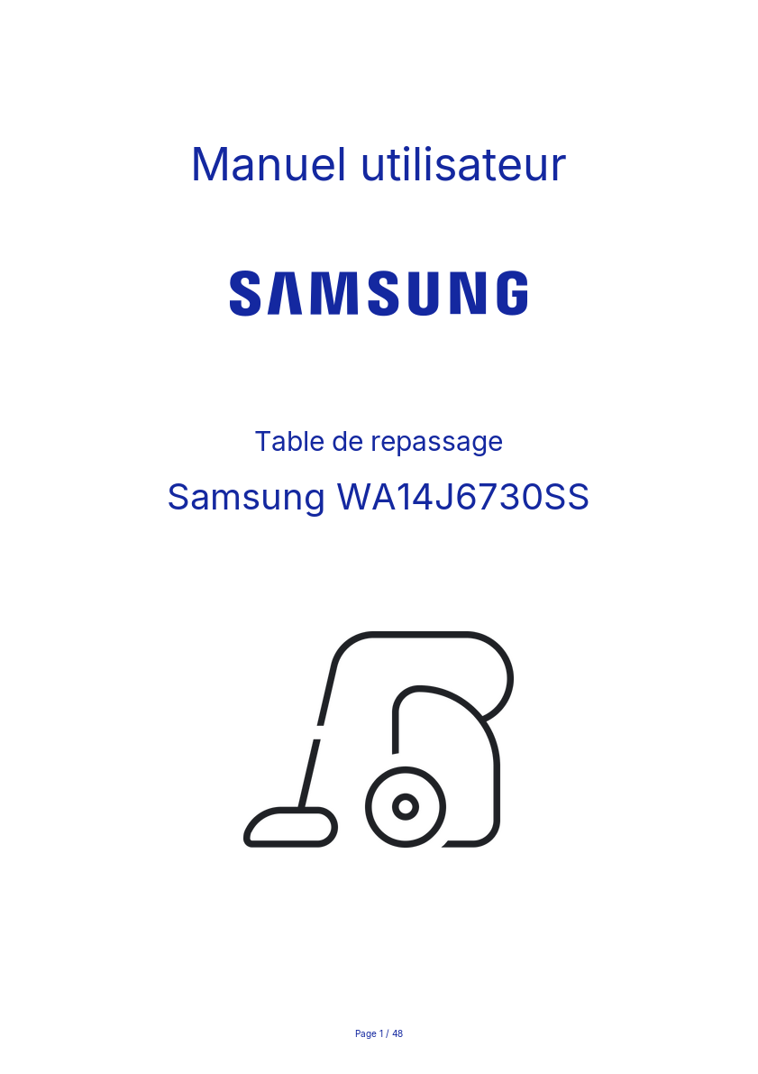 Page n°1 - Manuel utilisateur Samsung WA14J6730SS
