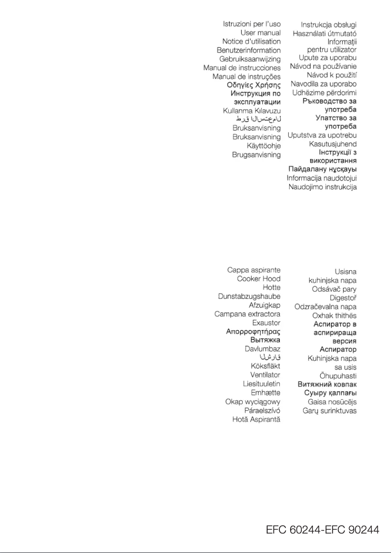 Page 1 de la notice Manuel utilisateur Electrolux EFC60244X