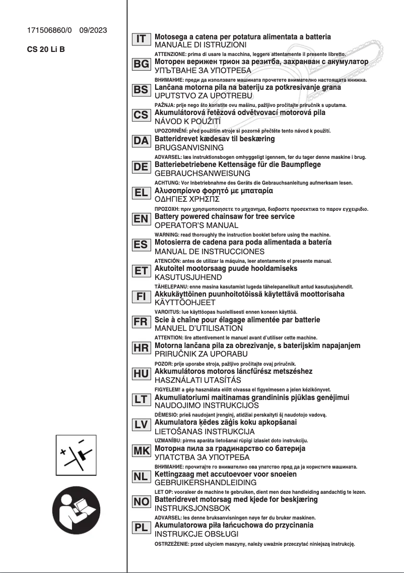 Page n°1 - Manuel utilisateur Stiga CS 300e