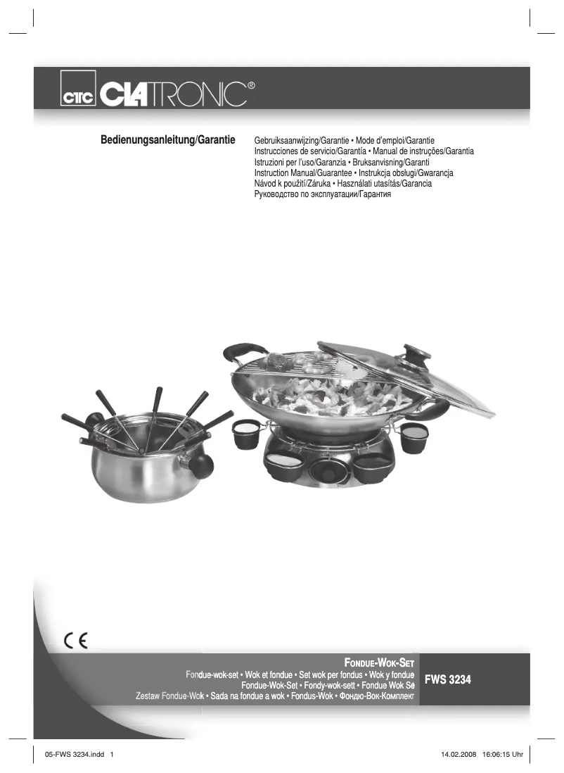 Page 1 de la notice Manuel utilisateur Clatronic FWS 3234