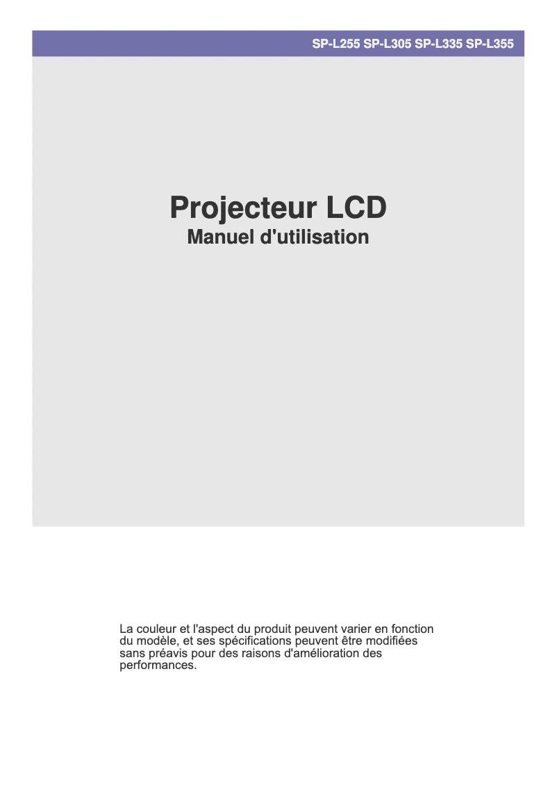 Page n°1 - Manuel utilisateur Samsung L335