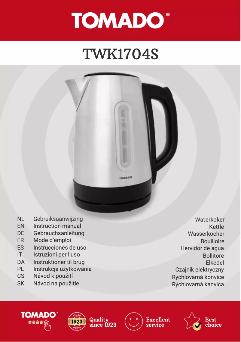 Page 1 de la notice Mode d'emploi Tomado TWK1704S