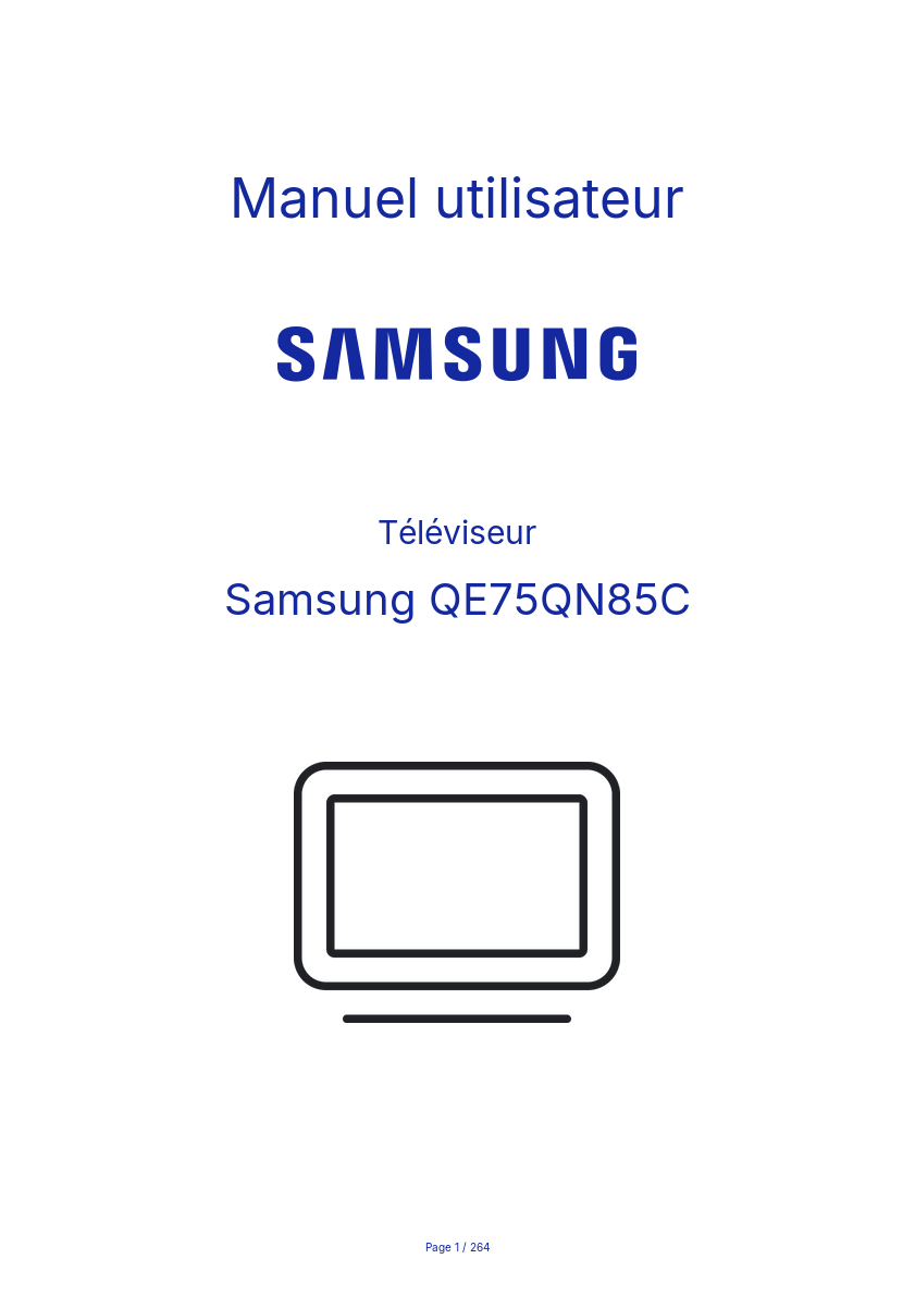 Page n°1 - Manuel utilisateur Samsung QE75QN85C