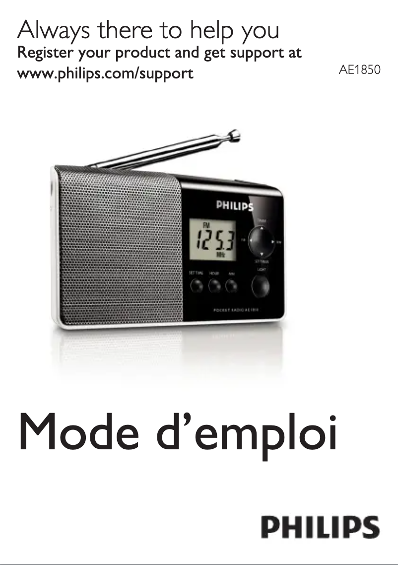 Page 1 de la notice Manuel utilisateur Philips AE1850