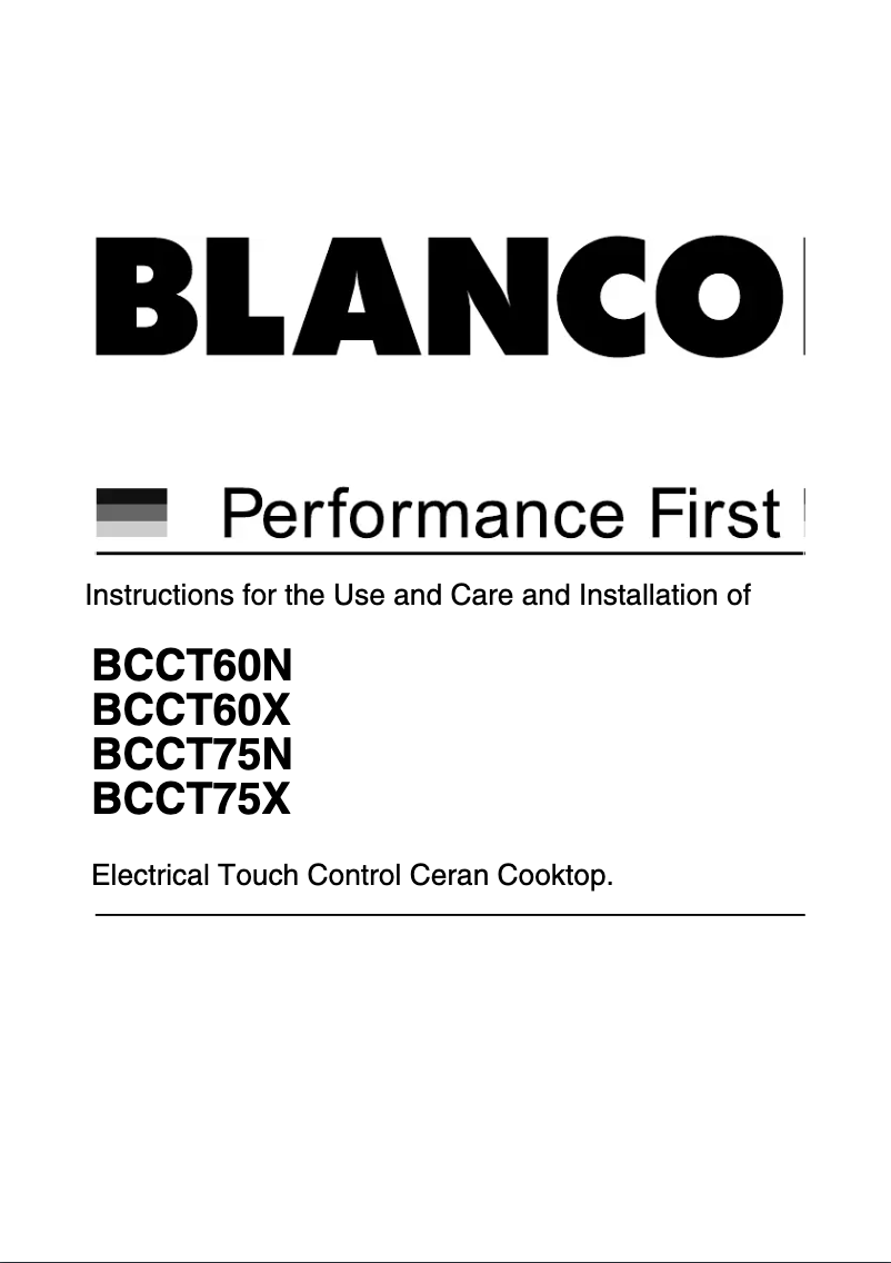 Page n°1 - Mode d'emploi BLANCO BCCT60N